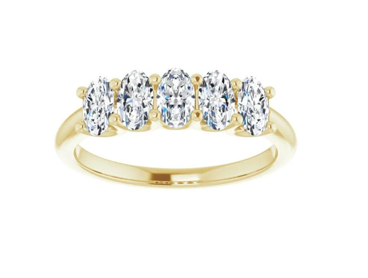 3.00 CTW 5-Stone Lab Grown Oval Cut Diamond Anniversary Ring