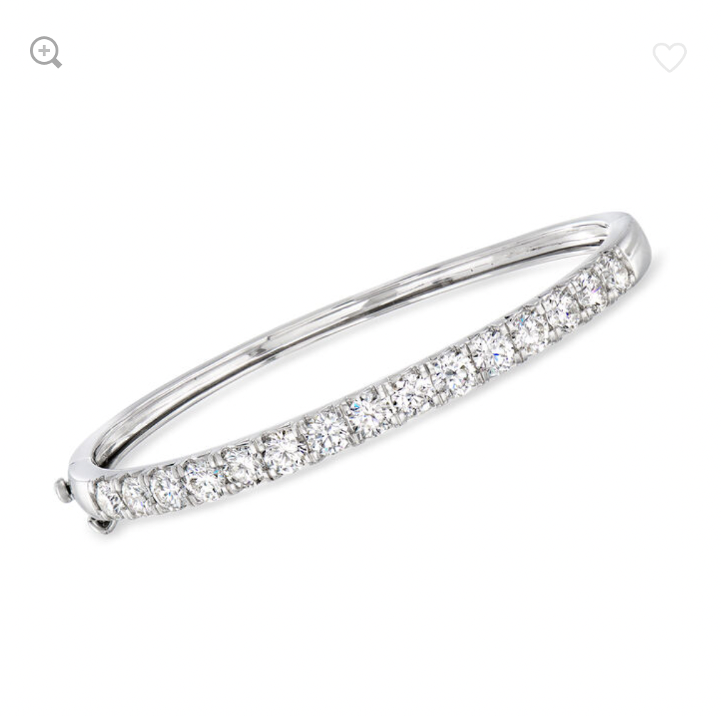 1.00 CTW Lab Grown Diamond Bangle Bracelet White Gold