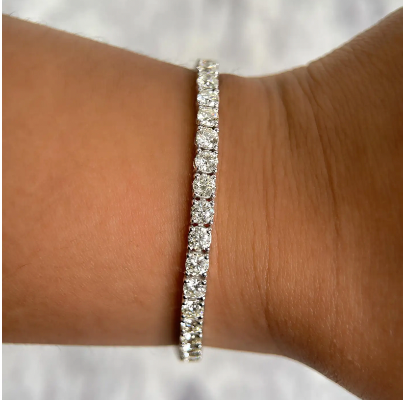 7.00 CTW Lab Grown Diamond Tennis Bracelet White Gold