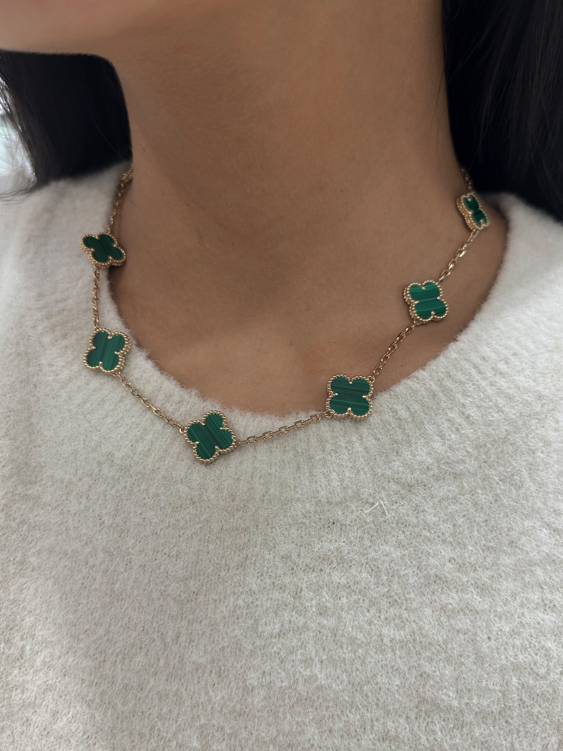 Custom Clover Malachite Necklace